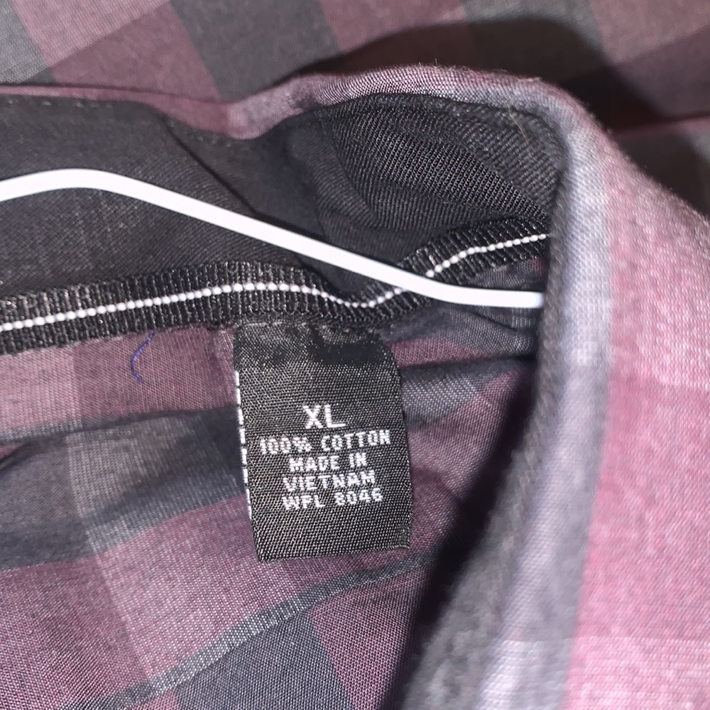 Alfani Men’s Purple/Gray Plaid Button Down - Picture 6 of 9